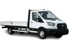 Car Hire Leyland - White Ford Transit Dropside Van - Van hire Leyland